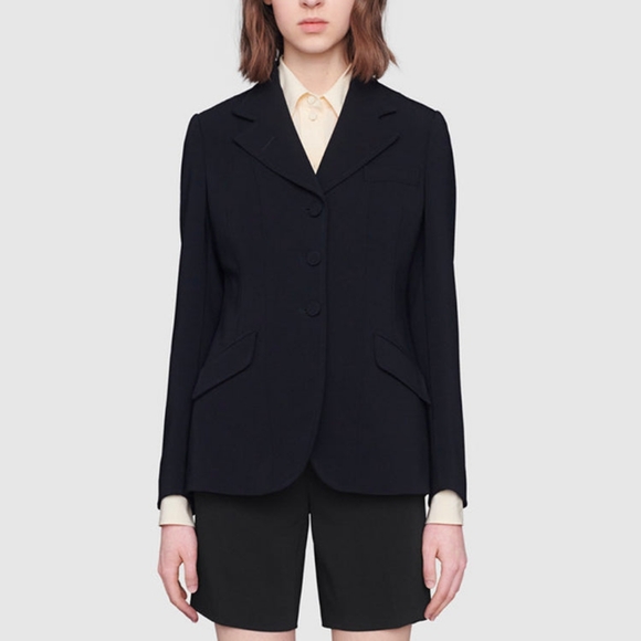 NEW Gucci Light Viscose Cady Stretch Black Blazer 46 NWT - Picture 1 of 15